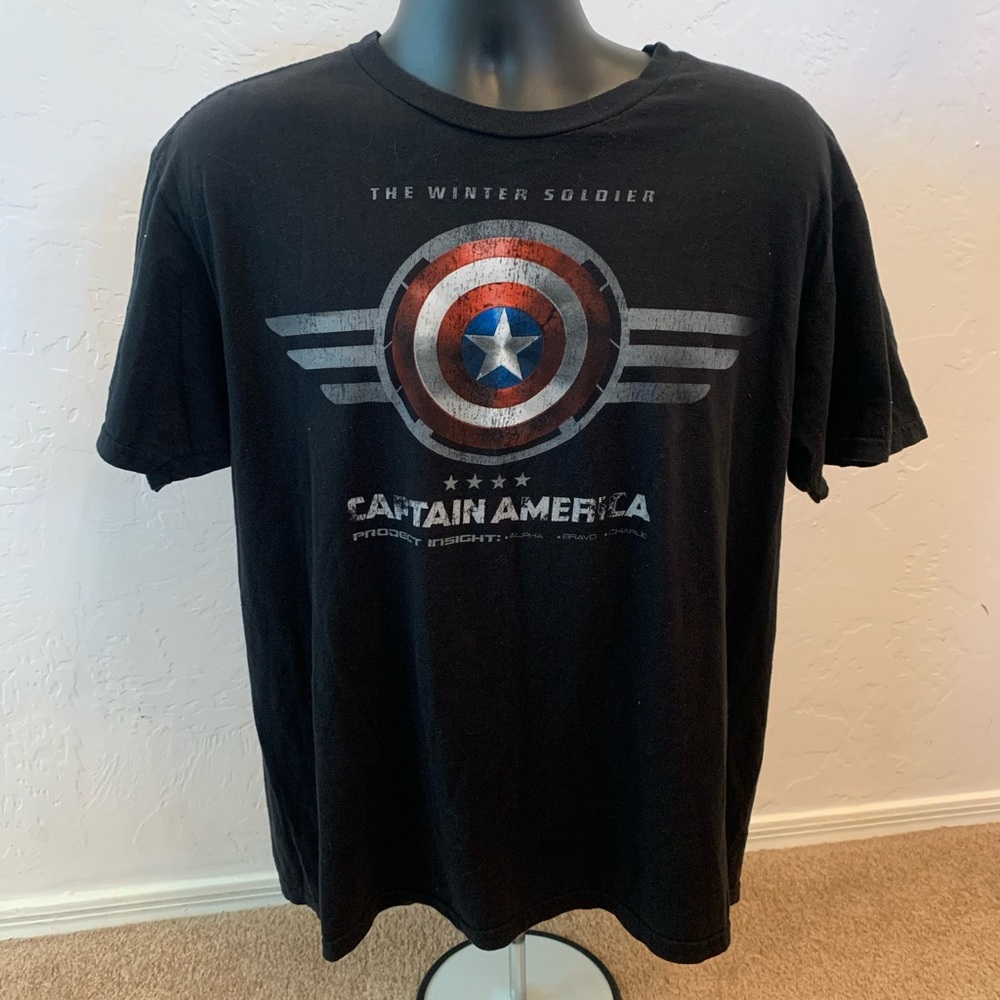 Captain America Winter Soldier Black Shirt Size L